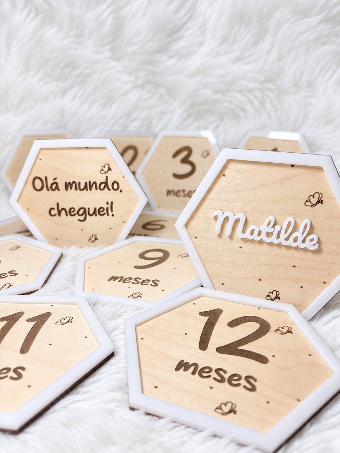 Placas Milestones Bebé - Borboleta
