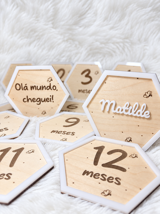 Placas Milestones Bebé - Borboleta
